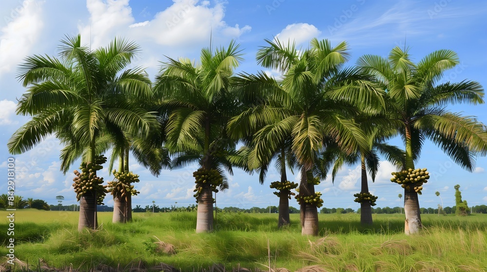 Obraz premium Ripe Betel Nut Palms with Harvestready Nuts