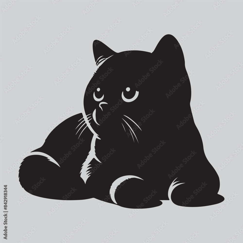 A cute Cat silhouette vector art illustration A cute Cat silhouette vector art illustration