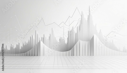 Economic graph with diagrams on the stock market Abstract vector white background for business photo