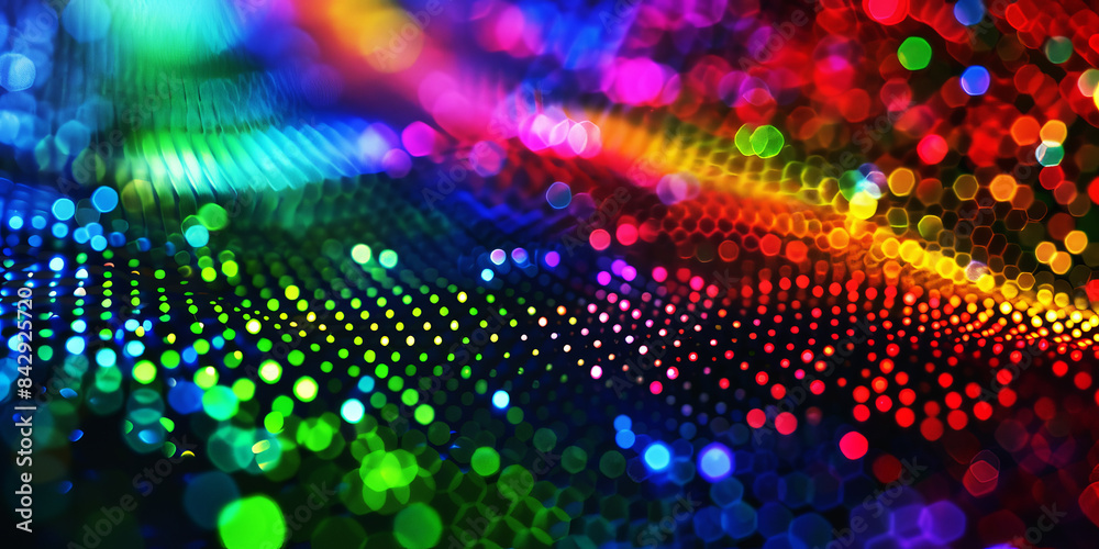 Colorful Abstract Digital Wave with Neon Lights Colorful Abstract Digital Wave with Neon Lights