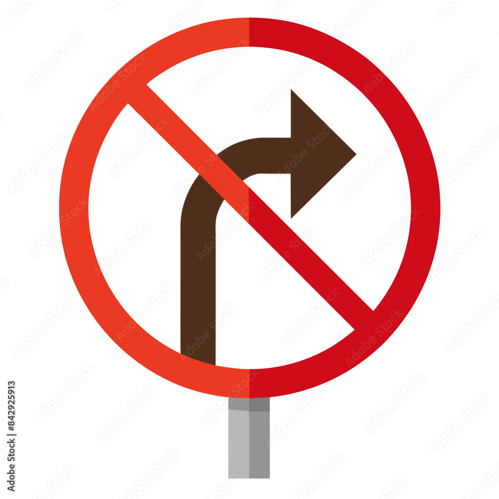 A sign indicating no left turn with an arrow inside a red circular shape A sign indicating no left turn with an arrow inside a red circular shape