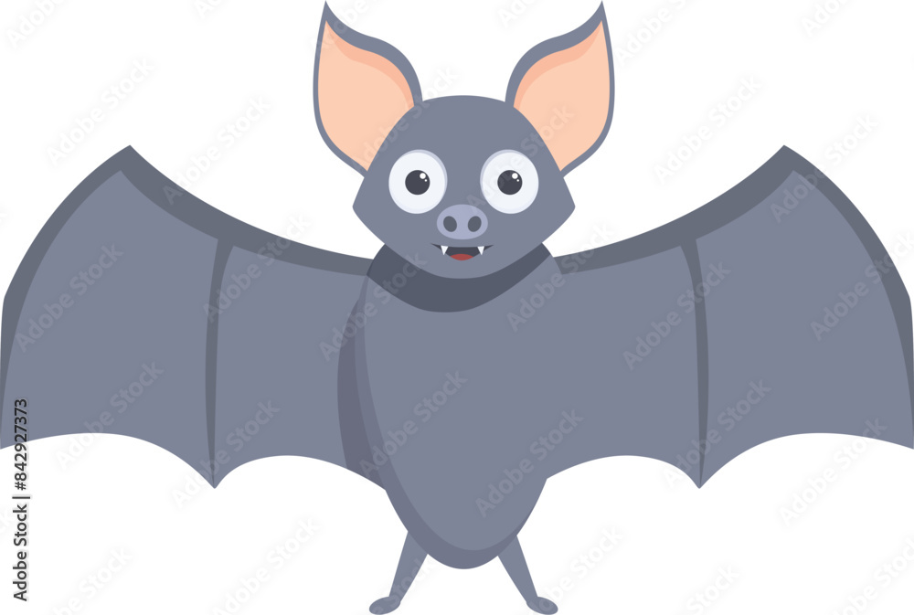 Cute cartoon bat standing and spreading its wings Cute cartoon bat standing and spreading its wings