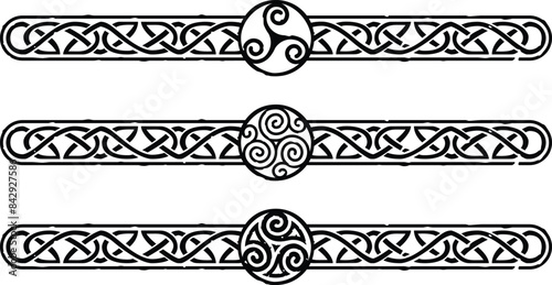 Celtic Knot Pattern Borders - Triskele Spirals