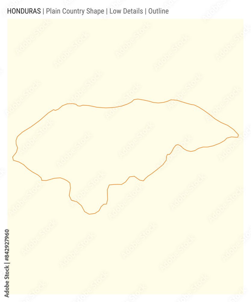 Honduras plain country map. Low details. Outline style. Shape of Honduras. Vector illustration. Honduras plain country map. Low details. Outline style. Shape of Honduras. Vector illustration.