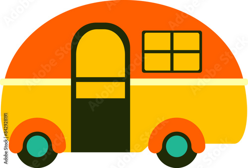 trailer caravan vector illustration