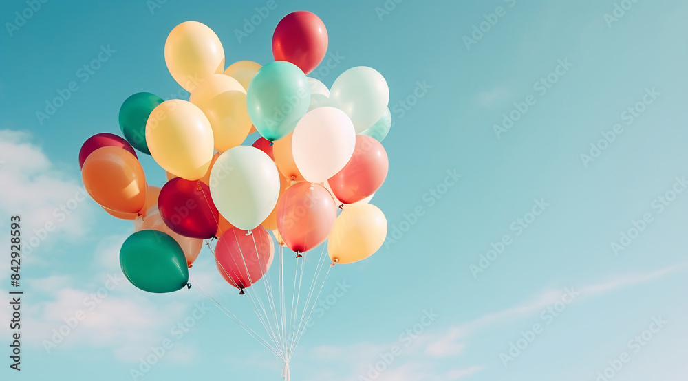 Skyward Bliss: A Cluster of Festive Balloons Skyward Bliss: A Cluster of Festive Balloons