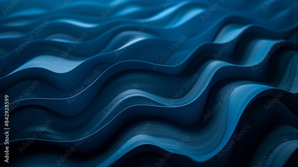 Abstract dark blue background with wavy lines and smooth curves. Abstract dark blue background with wavy lines and smooth curves.