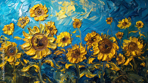 Vincent van Gogh's Sunflower Field photo