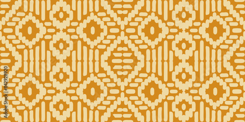 Hand drawn Batik seamless pattern. Geometric doodle abstract background, Ethnic wallpaper. Tribal vector texture. Aztec style. Folk embroidery, Scandinavian art, African rug, tile design.