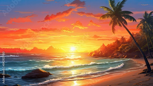 sunset on the beach