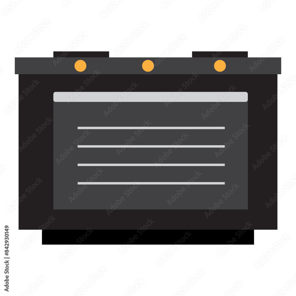 Obraz premium illustration of a black and white oven
