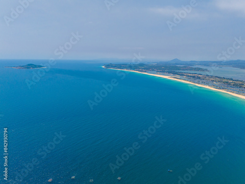 Aerial view of Phu Yen landscape seen from Phu Luong fishing village.
