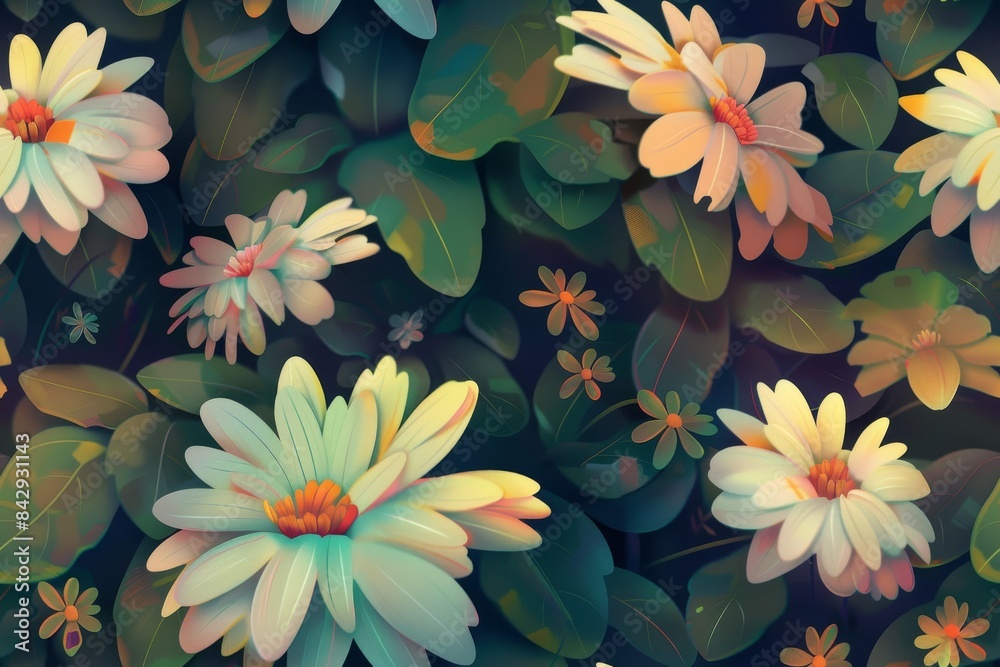 Floral Tapestry: A Lush Garden of White Flowers Floral Tapestry: A Lush Garden of White Flowers