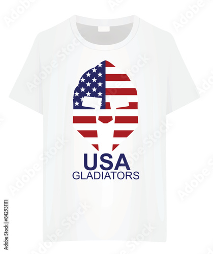 T shirt USA gladiators design. vector