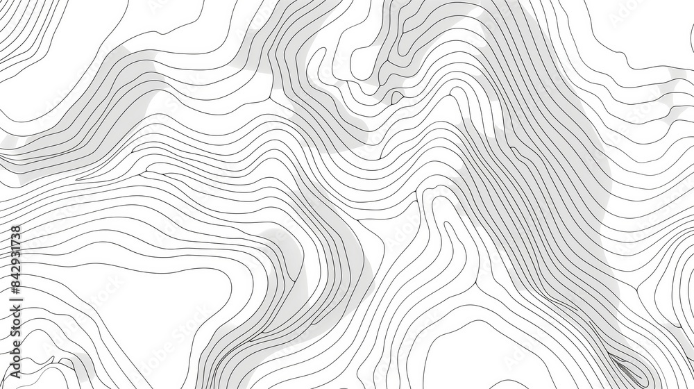 Topographic map, vector illustration, black lines and contours on a white background. Topographic map, vector illustration, black lines and contours on a white background.