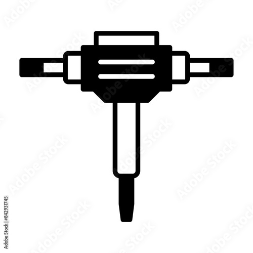 hydraulic breaker icon. black fill icon