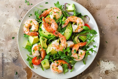 A Fresh and Flavorful Avocado and Shrimp Salad Ready To Enjoy