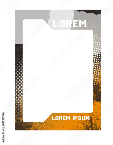 orange Grunge abstract texture background picture frame sport card vector