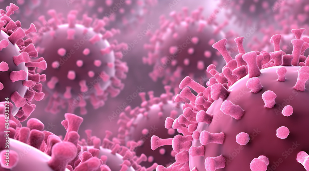 Pink Viral Particles Microscopic Concept Pink Viral Particles Microscopic Concept