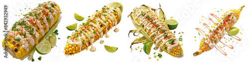 Elote clipart collection, symbol, logos, icons isolated on transparent background