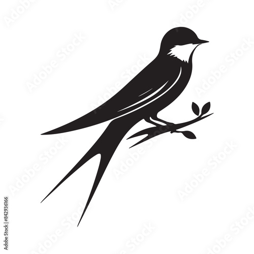 set of bird silhouette vector art illustration