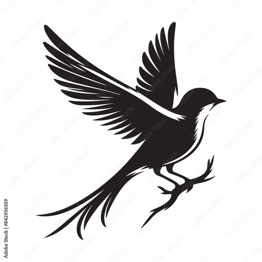 Obraz premium set of bird silhouette vector art illustration