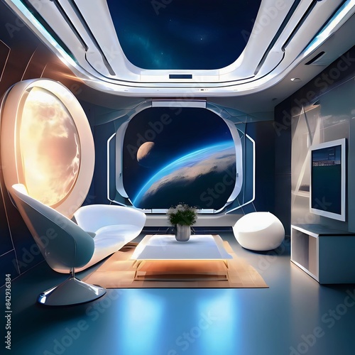 space interior mock up, in the style of uhd image, magewave, global imagery. Generative AI photo