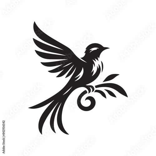 set of bird silhouette vector art illustration