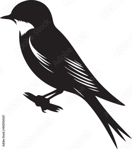 set of bird silhouette vector art illustration