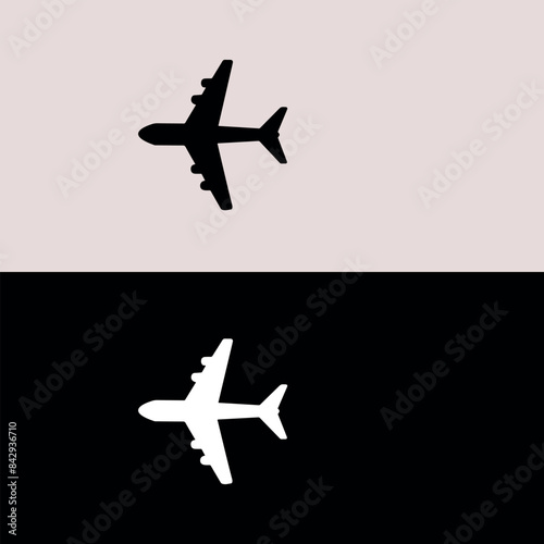 Airplane icon takeoff logo black pictogram set vector or plane take off flying silhouette shape graphic simple plain clipart symbol, airport airline jet circle sign, aeroplane thin line outline art	