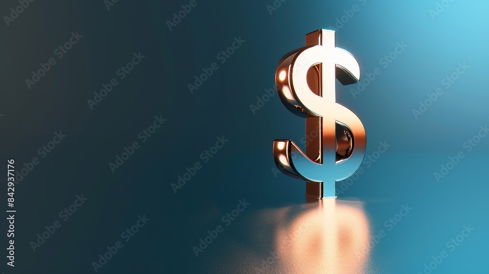 3d render of a big dollar symbol standing on a reflective surface 3d render of a big dollar symbol standing on a reflective surface