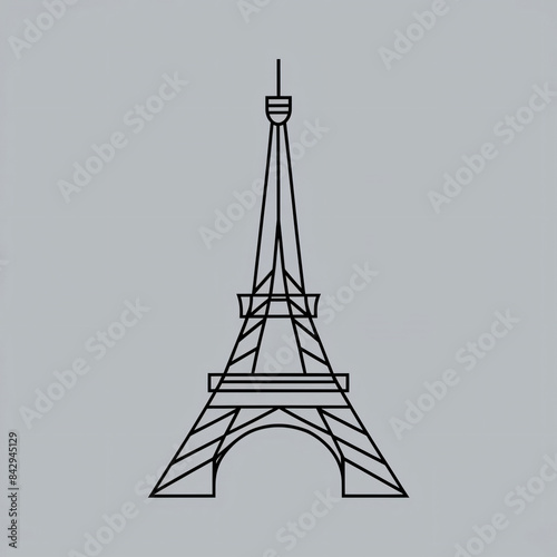 Wallpaper Mural Eiffel Tower - minimalist image, Paris Olympics Torontodigital.ca