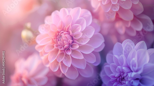 Pastel flower background. Colorful pastel Purple pink and white. Backdrop with space for text. Eye-catching background for social media and printing design. 