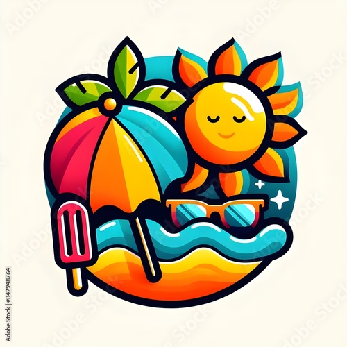 summer card with a kite