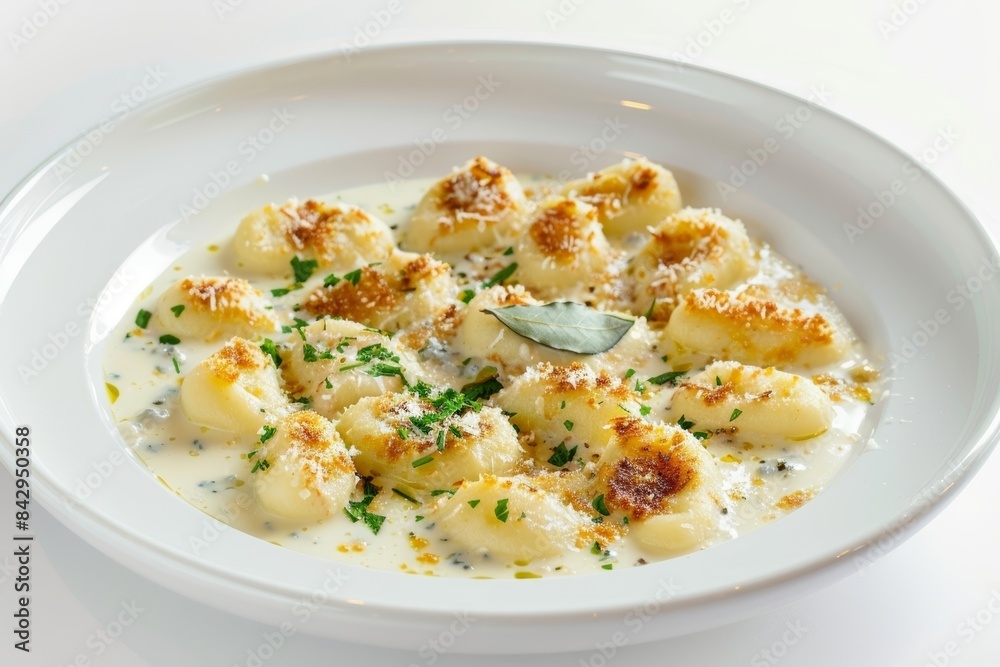 Pillowy Gnocchi in Creamy Gorgonzola Sauce and Bay Leaf Pillowy Gnocchi in Creamy Gorgonzola Sauce and Bay Leaf