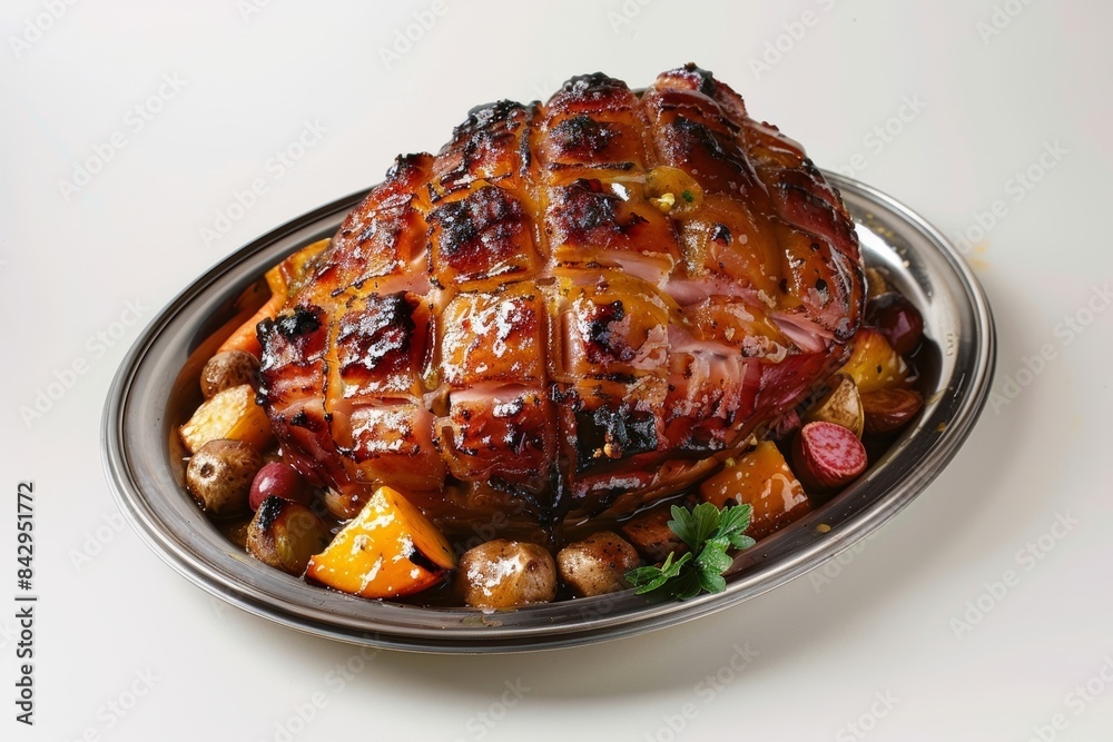 Plump Baked Ham with Caramelized Brown Sugar-Honey Glaze Plump Baked Ham with Caramelized Brown Sugar-Honey Glaze