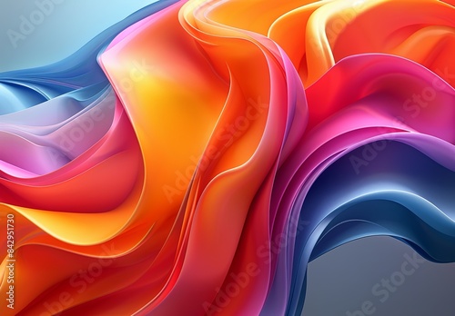 Wallpaper Mural Illustrate an abstract 3D background vector with swirling, colorful ribbons creating a sense of depth and motion Torontodigital.ca