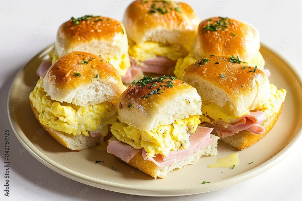 Baked Ham, Egg and Cheese Breakfast Sliders for a Crowd Baked Ham, Egg and Cheese Breakfast Sliders for a Crowd