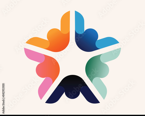 global community cultural diversity abstract people logo, kids children teenager networking cooperation communication education group icon symbol, unity charity logotype