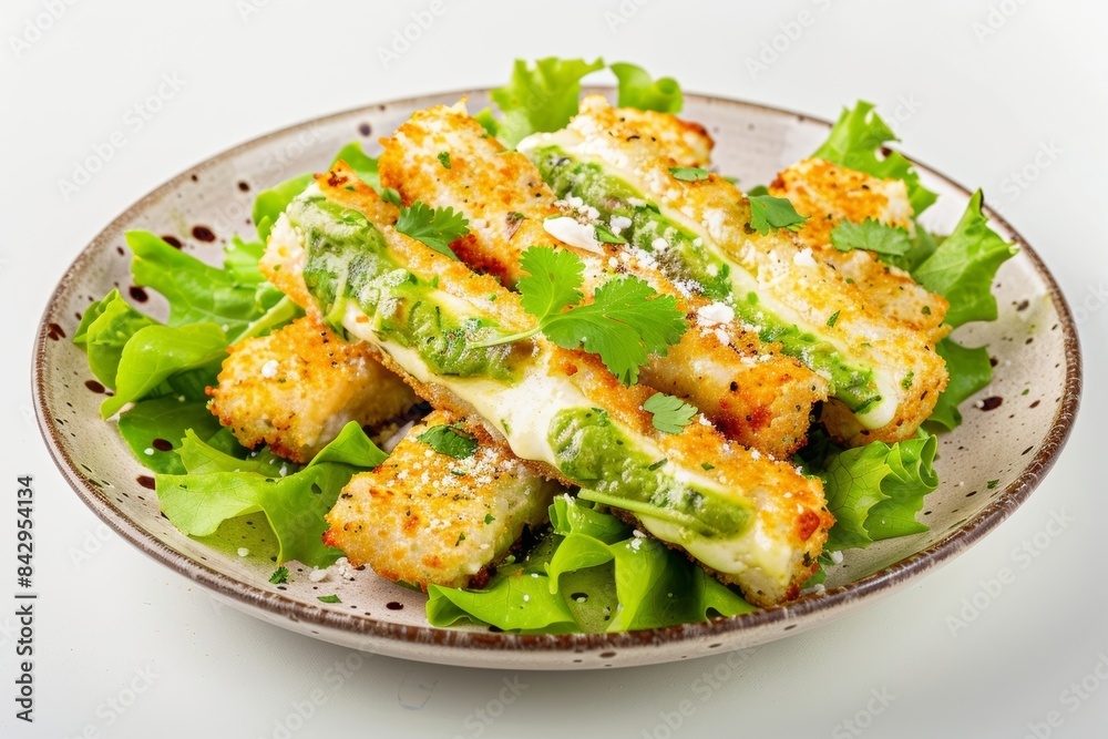 Golden Baked Mexican Cheese Sticks with a Generous Mozzarella Filling and a Delicious Salsa Verde Drizzle Golden Baked Mexican Cheese Sticks with a Generous Mozzarella Filling and a Delicious Salsa Verde Drizzle