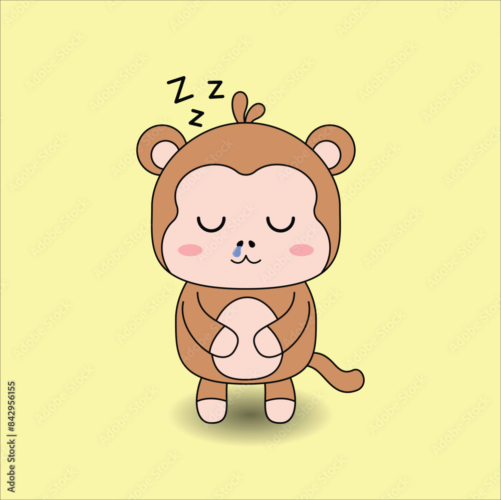 cute monkey vector design illustration line art. Suitable for t-shirt, sticker, mascot, mug, etc. Eps 10 cute monkey vector design illustration line art. Suitable for t-shirt, sticker, mascot, mug, etc. Eps 10