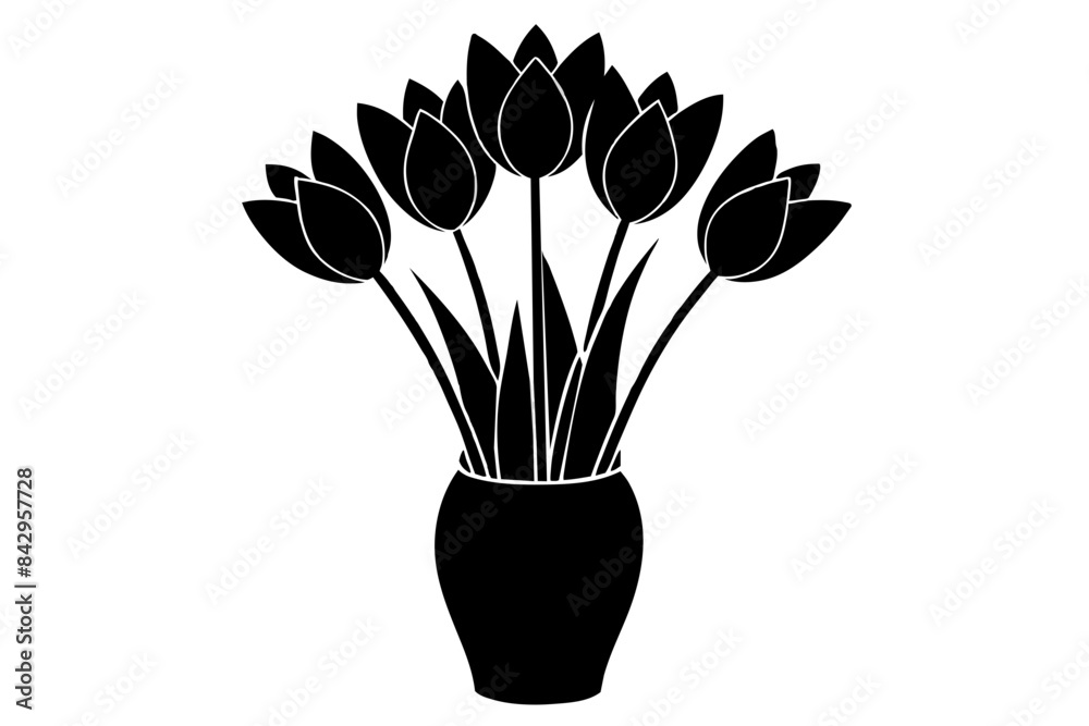 tulip outline vector silhouette illustration tulip outline vector silhouette illustration