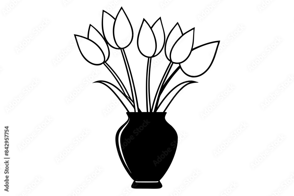 tulip outline vector silhouette illustration tulip outline vector silhouette illustration