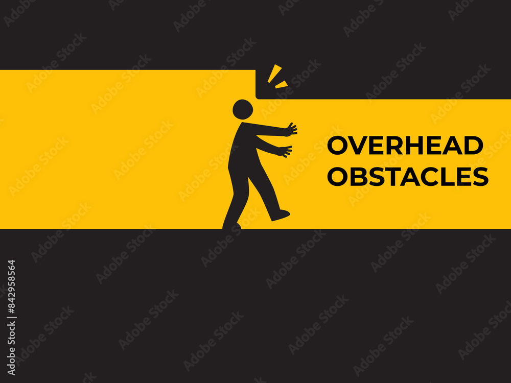 a silhouette's head hitting obstacles. Vector Illustration a silhouette's head hitting obstacles. Vector Illustration