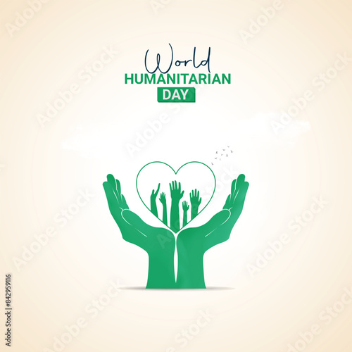 World Humanitarian Day Crative Ads Design. Humanitarian Day help protection icon isolated on Template for background. Humanitarian Day  Poster, vector, illustration, August 19. Important day