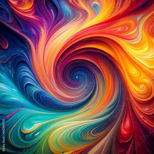 abstract background with circles. a colorful painting of a rainbow colored wave.