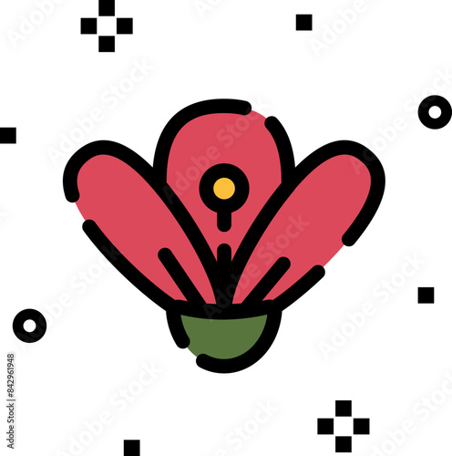 Plants and Flower Icon set Cute 