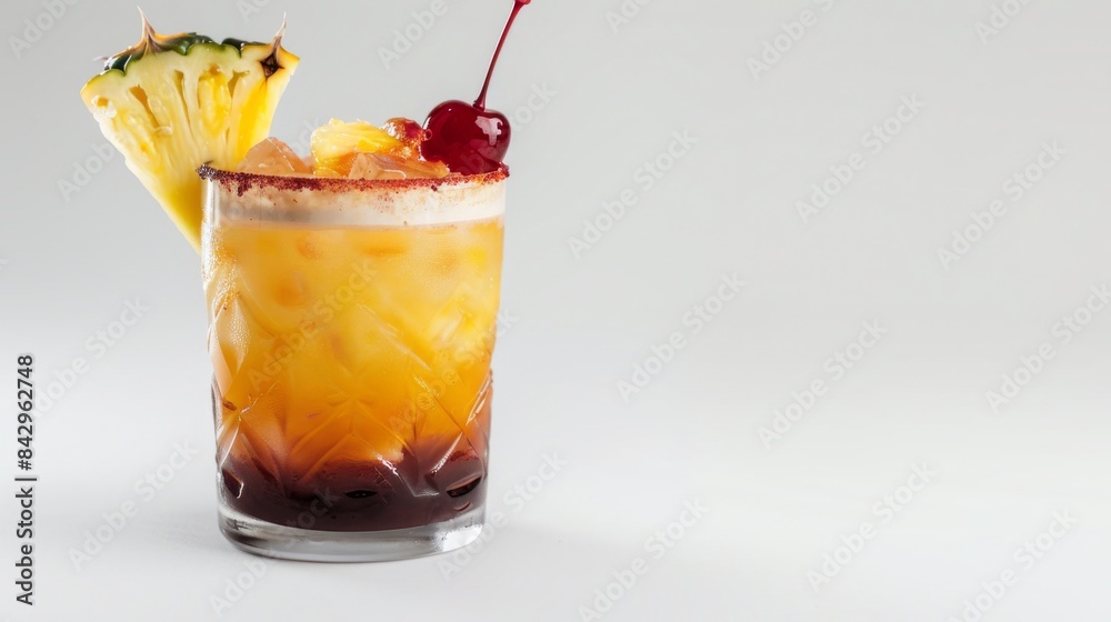 Delicious and Refreshing Mai Tai Cocktail with Orange Garnish Delicious and Refreshing Mai Tai Cocktail with Orange Garnish