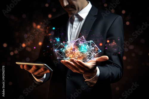 Wallpaper Mural Concept of creative technology with businessman and tablet Torontodigital.ca