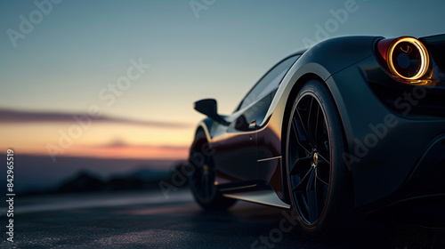 Elegant Silhouette of Luxury Sports Car